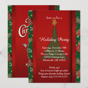 Invitation Noël Arbre pain d'épices