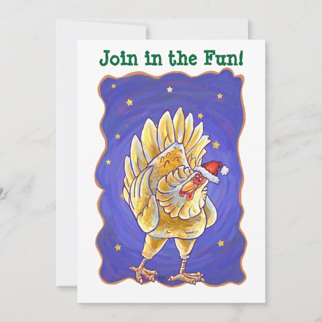 Invitation Noël au poulet (Devant)