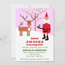 Invitation Noël avec le Père Noël Fête du premier anniversair