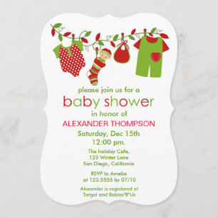 Invitation Noël Baby Blanchisserie Garçon Baby shower Invitat