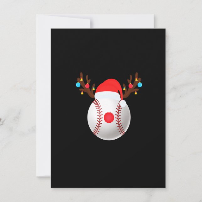Invitation Noël Baseball Reindeer Ornements Noël Pajama de No (Devant)
