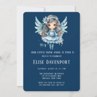 Noël Bleu Neige Ange Fille Fête Anniversaire