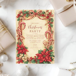 Invitation Noël Canne à Sucre Vintage