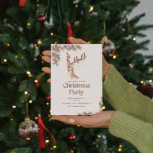 Invitation Noël Cerf et Cône de Pin