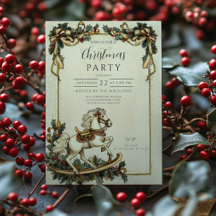 Invitation Noël Cheval à Bascule Vintage