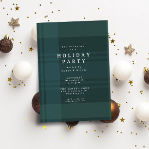 Invitation Noël classique plaid simple vacances vertes