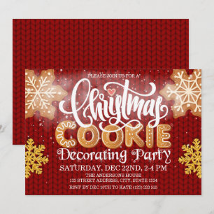 Invitation Noël Cookie Décoration Party Kits Rouge