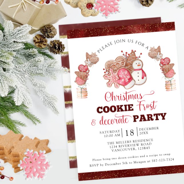 Invitation Noël Cookie Frost et Décorer la fête (Créateur téléchargé)