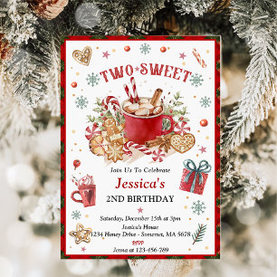 Invitation Noël Cookies et cacao 2E fête d'anniversaire