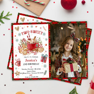 Invitation Noël Cookies et cacao 2E fête d'anniversaire