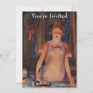Invitation Noël Cuisine Vintage