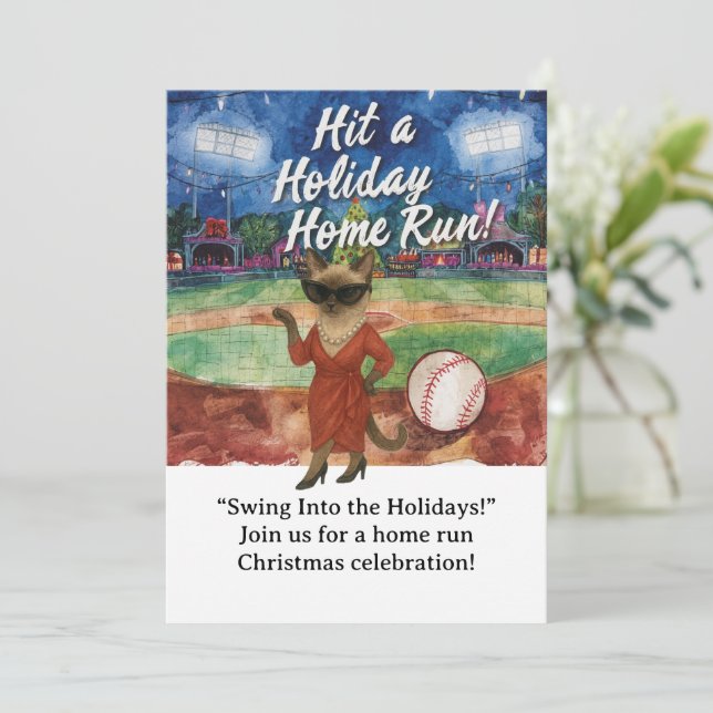 Invitation Noël de baseball à thème pour les Amoureux de les  (Debout devant)