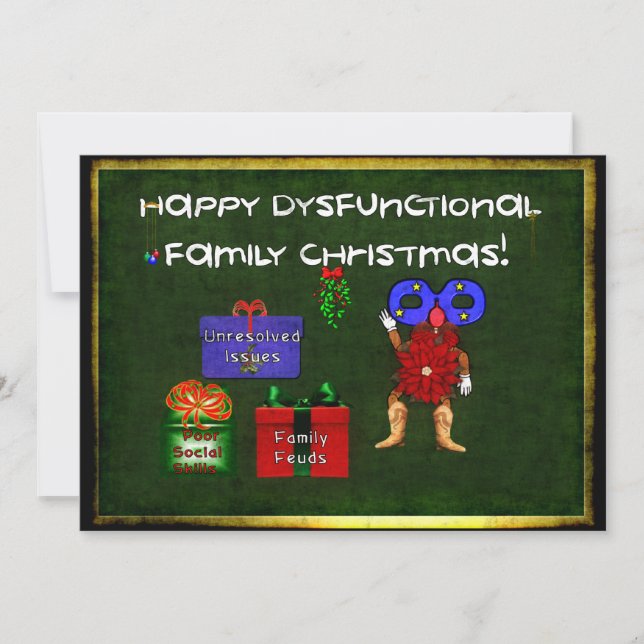 Invitation Noël de famille dysfonctionnel (Devant)