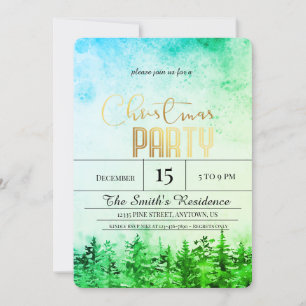 Invitation Noël de la forêt de pins des neiges