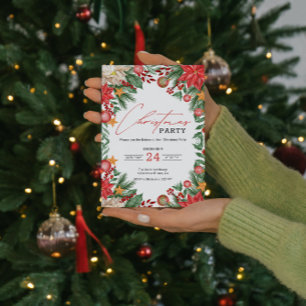 Invitation Noël de Poinsettia