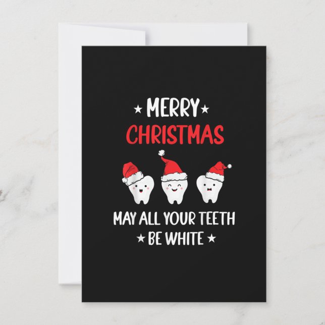 Invitation Noël Dental Puissent tout vous être blanc Joyeux X (Devant)