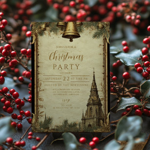 Invitation Noël des cloches de vacances rustiques