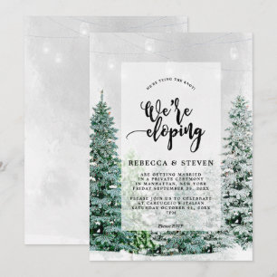 Invitation Noël d'hiver attachant l'invitation s'enfuyant