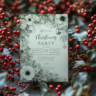 Invitation Noël d'hiver de l'anémone gelée