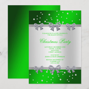 Invitation Noël Diamants Brillants et Perles Glamour