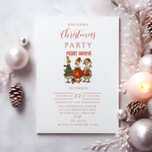Invitation Noël d'oie vintage