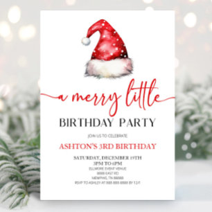 Invitation Noël du Père Noël Un joyeux petit anniversaire