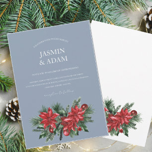 Invitation Noël Dusty Blue Winter Mariage