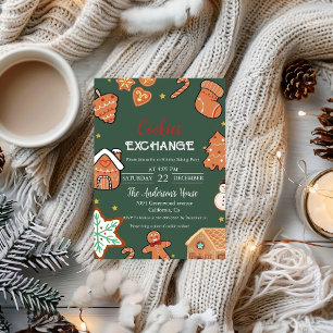 Invitation Noël Échange de biscuits fête de Noël
