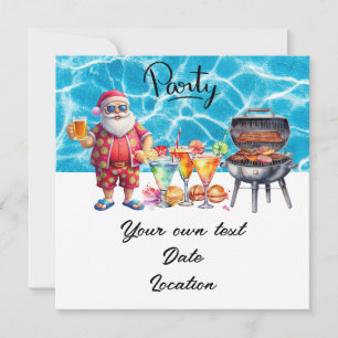 Invitation Noël en juillet avec Père Noël à la plage