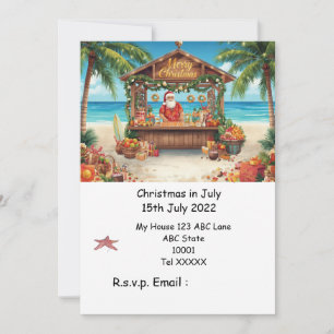 Invitation Noël en juillet avec PÈRE NOËL Sauvegarder la date