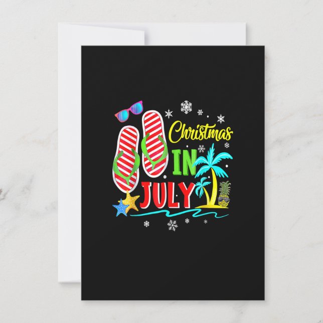Invitation Noël En Juillet Flip Flops Funny Beach Summer Va (Devant)