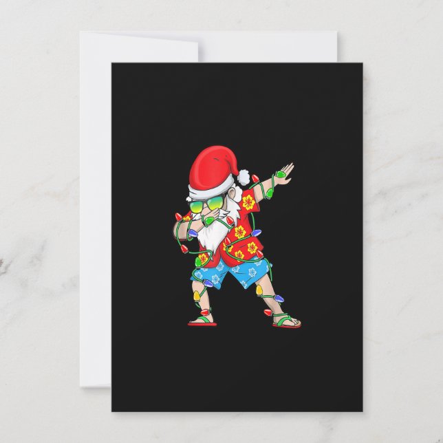 Invitation Noël En Juillet Hawaii Père Noël Dabbing Noël (Devant)