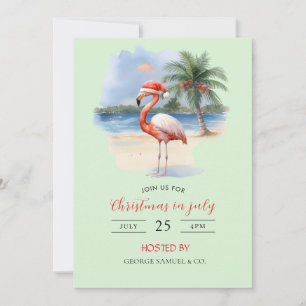 Invitation Noël en juillet Nom de l'entreprise personnalisé L