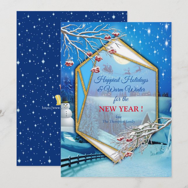 Invitation Noël et Nouvel An 2024 (Devant / Derrière)