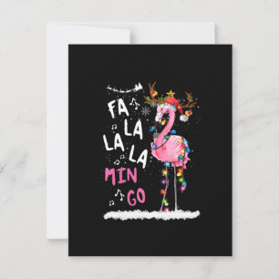 Invitation Noël - Fa-La-La Mingo Flamant Avec Noël