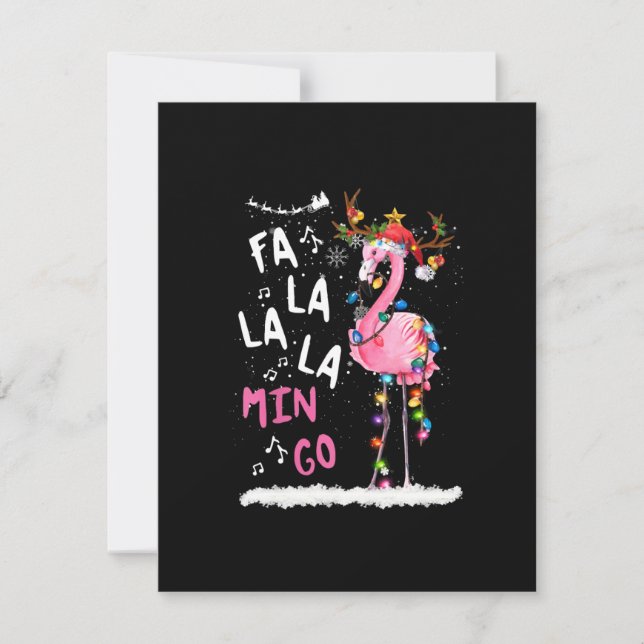 Invitation Noël - Fa-La-La Mingo Flamant Avec Noël (Devant)