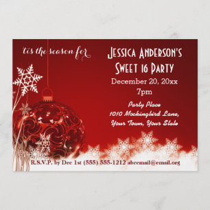 Invitation Noël Fête Douce 16 Anniversaire