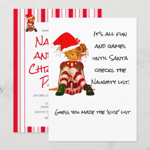 Invitation Noël Fêtes Drôle Citation Fête d'Elfe