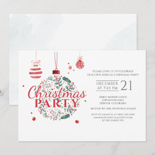 Invitation Noël Fêtes Rouge et Vert