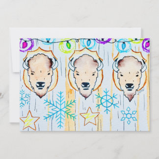 Invitation Noël flocon de neige de buffle