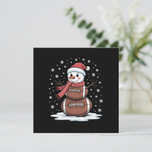 Invitation Noël Football Américain Bonhomme de Neige Xmas Spo