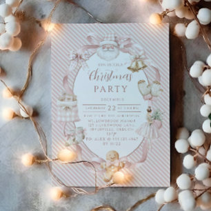 Invitation Noël Gingham Rose