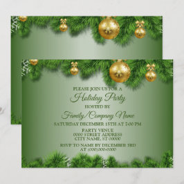Invitation Noël Golden Ornaming Fête des fêtes