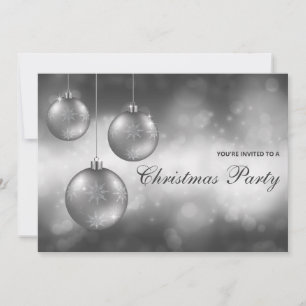 Invitation Noël gris argenté Baubles Noël fête