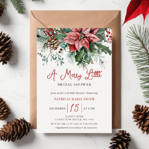 Invitation Noël hiver Floral Joyeux Petite Fête des mariées