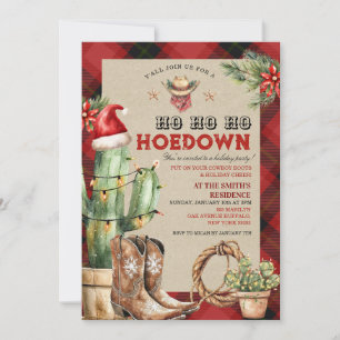 Invitation Noël Holiday Hodown Cowboy Ouest