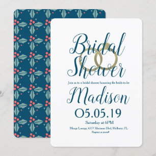 Invitation Noël Holly Berry Foil Fête des mariées