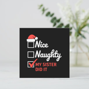 Invitation Noël Jolie Soeur Fille L'A Fait Famille De Noël