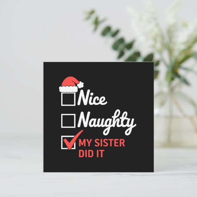 Invitation Noël Jolie Soeur Fille L'A Fait Famille De Noël (Debout devant)