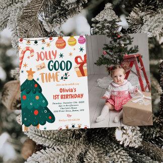 Invitation Noël Jolly Bon Temps 1er Anniversaire Photo